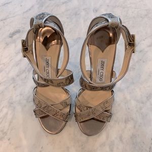 Jimmy Choo strappy lace heels. Size 37